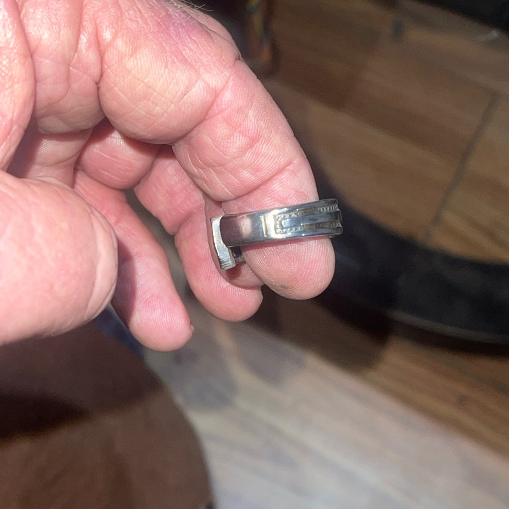 Men's Silver Ring size 8 made from vintage silverware